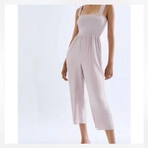 NWT Aritzia Wilfred Chianti Wide Leg Smocked Jumpsuit White- Size Medium